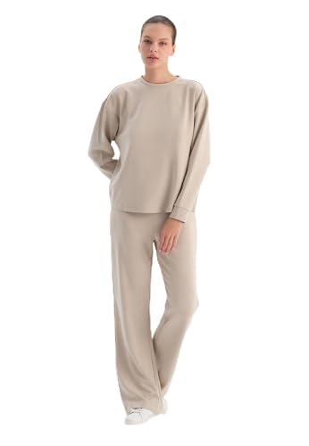 Dagi Women's Cream Modal Trousers with Hidden Zipper, L von Dagi