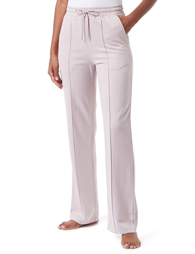 Dagi Women's Light Lilac Regular Waist Wide Leg Ribbed Detailed Everfresh Tracks Bottom, Light Lilac,L von Dagi