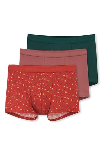 Men's Dusty Rose-Terracotta-Dark Green 3-Pack Patterned Cotton Boxer, M von Dagi
