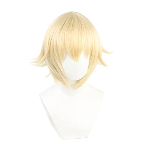Anime Cosplay Perücke für Dainsleif Perücke,Short Blonde Perücke Synthetisches Haar,Halloween Kostüm Perücke,für Party Karneval Weihnachten von Dagua