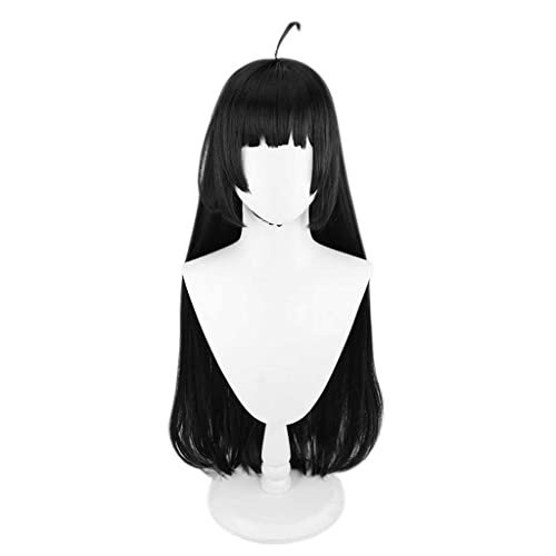 Dagua Cosplay Perücke,Blue Archive Kasumizawa Miyu Cosplay Perücke,Long Straight Perücke,Mit Kostenloser Perückenkappe,Halloween Kostüm Perücke,für Party Karneval Weihnachten(Color:Schwarz) von Dagua