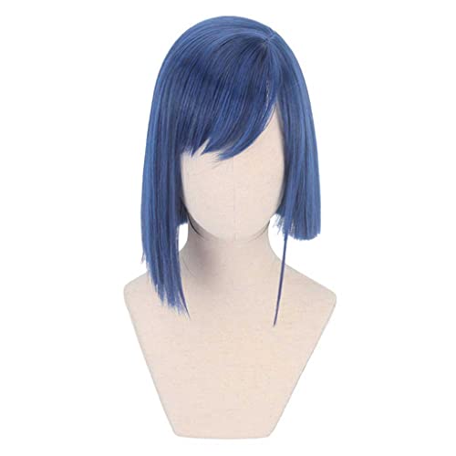 Dagua Cosplay Perücke,Darling in The FRANXX Ichigo Cosplay Perücke,Short Blue Perücke,Mit Kostenloser Perückenkappe,Halloween Kostüm Perücke,für Party Karneval Weihnachten von Dagua