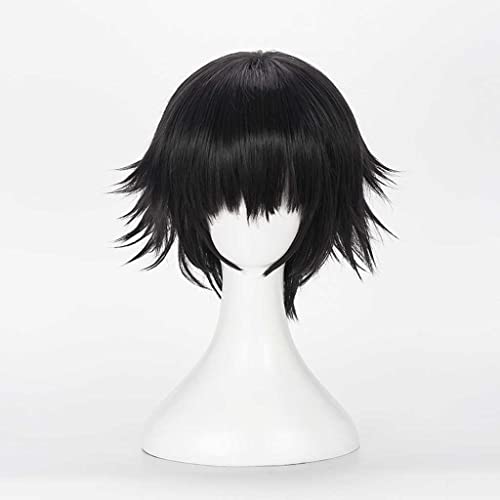 Dagua Cosplay Perücke,Devil May Cry 5 Lady Cosplay Perücke,Short Black Perücke,Mit Kostenloser Perückenkappe,Halloween Kostüm Perücke,für Party Karneval Weihnachten von Dagua