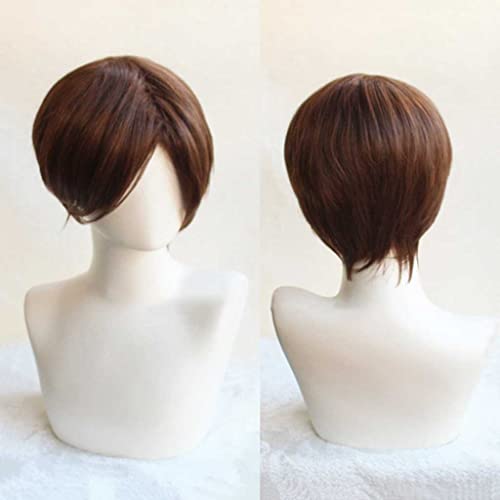 Dagua Cosplay Perücke,Final Fantasy VIII Squall Leonhart Cosplay Perücke,Short Brown Perücke,Mit Kostenloser Perückenkappe,Halloween Kostüm Perücke,für Party Karneval Weihnachte(Size:Style 1) von Dagua