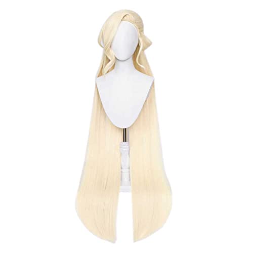 Dagua Cosplay Perücke,Genshin Impact La Signora Cosplay Perücke,Long Straight Golden Perücke,Mit Kostenloser Perückenkappe,Halloween Kostüm Perücke,für Party Karneval Weihnachten von Dagua