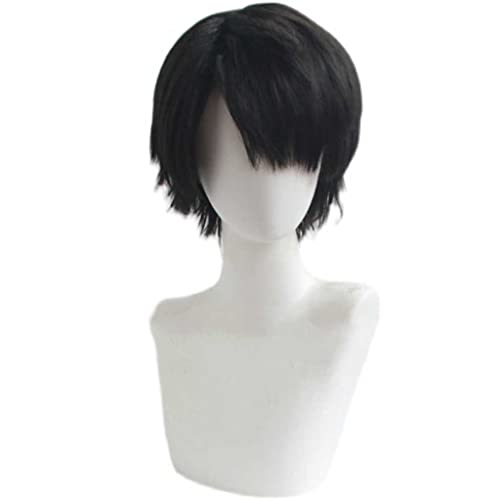 Dagua Cosplay Perücke,Kento Fukamiya Cosplay Perücke,Short Black Perücke,Mit Kostenloser Perückenkappe,Halloween Kostüm Perücke,für Party Karneval Weihnachten von Dagua