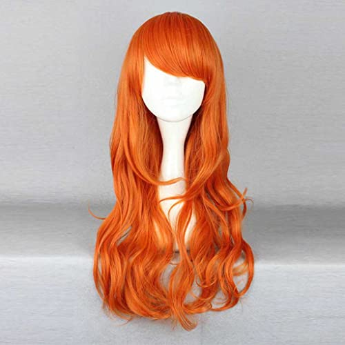 Dagua Cosplay Perücke,One Piece Nami Cosplay Perücke,Orange Perücke,Mit Kostenloser Perückenkappe,Halloween Kostüm Perücke,für Party Karneval Weihnachten(Size:Style 2) von Dagua