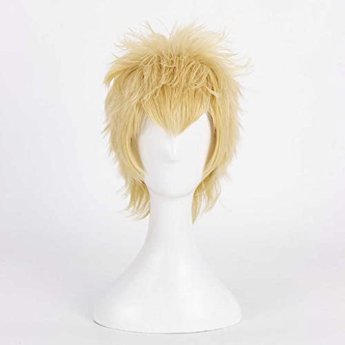 Dagua Cosplay Perücke,Persona 5 Ryuji Sakamoto Cosplay Perücke,Short Blonde Perücke,Mit Kostenloser Perückenkappe,Halloween Kostüm Perücke,für Party Karneval Weihnachten von Dagua