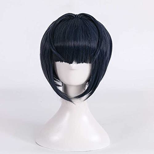 Dagua Cosplay Perücke,Persona 5 Takemi Tae Cosplay Perücke,Short Blue Perücke,Mit Kostenloser Perückenkappe,Halloween Kostüm Perücke,für Party Karneval Weihnachten von Dagua