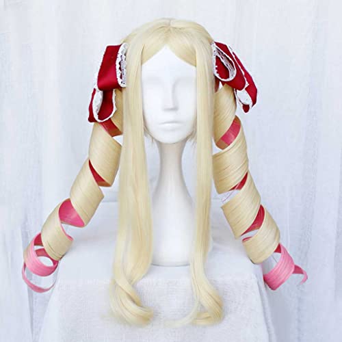 Dagua Cosplay Perücke,Re Zero Starting Life in Another World Beatrice Cosplay Perücke,Long Curly Perücke,Mit Kostenloser Perückenkappe,Halloween Kostüm Perücke,für Party Karneval Weihnachten von Dagua