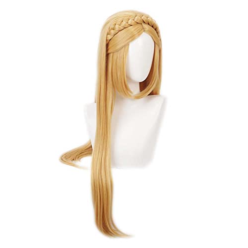 Dagua Cosplay Perücke,The Legend of Zelda Princess Zelda Cosplay Perücke,Long Blond Perücke,Mit Kostenloser Perückenkappe,Halloween Kostüm Perücke,für Party Karneval Weihnachte(Color:Style 1) von Dagua
