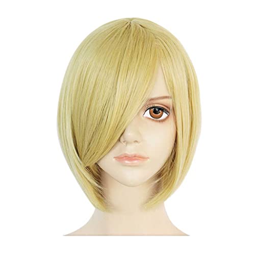Dagua Cosplay Perücke,Yuri!!! ON Ice Yuri Plisetsky Cosplay Perücke,Short Blonde Perücke,Mit Kostenloser Perückenkappe,Halloween Kostüm Perücke,für Party Karneval Weihnachten von Dagua