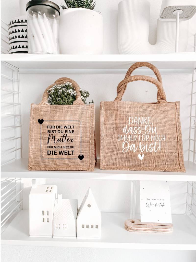 Kleine Jutetasche Zum Muttertag Oder Geburtstag | DEiner Mama in Zwei Verschiedenen Größen von DaheimShop