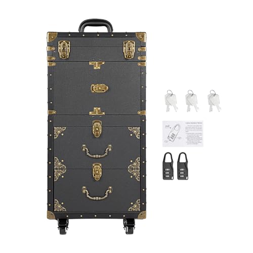 Arbeitswagen Friseur Trolley Kosmetik Cart Rollwagen Friseurwagen Kosmetikwagen Multifunktional Koffer Beautycase Schmink FüR Tattoo Nagel Makeup Kosmetikkoffer Friseurkoffer Schminkkoffer von DaiJiubu