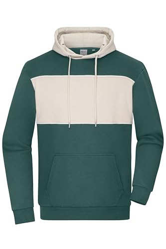 Daiber Sweat-Hoody Colour-Block Unisex - Stilvoller Unisex Hoody mit Kontrasteinsatz | Farbe: Smoky-Green/Sandstone | Grösse: XL von Daiber