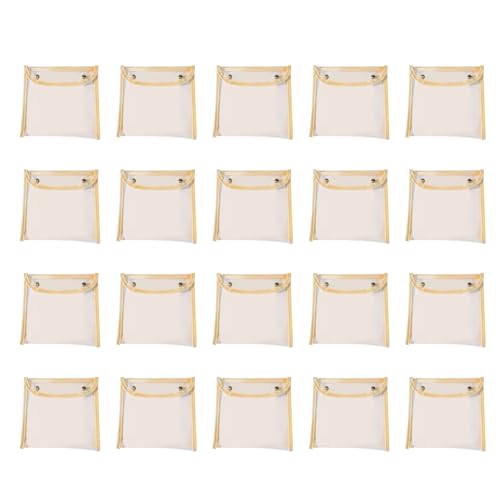 Daijianbin 20X PVC-Druckknopftasche Federmäppchen Testpapier Schreibwaren-Aufbewahrungstasche wasserdichte Transparente Dokumententasche mit Großer Kapazität von Daijianbin