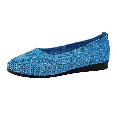 Ballerinas Damen Slip on Strick Schuhe Mittelalter Mokassins Sommerschuhe Gymnastikschuhe Sneaker Elegant Loafer Tanzschuhe Mesh Stoffschuhe Geschlossene Halbschuhe Damenschuhe Weite H Slipper Schwarz von Daikascbny