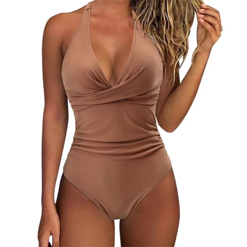 Damen Bikini Set V Ausschnitt Triangel Breites Unterbrustband Lace Up Mid Waist Bikini Bademode Zweiteiliger Badeanzug Swimsuit Sommerkleid Damen Tankini Bauchweg Badeanzug Bauchweg Bikinis von Daikascbny