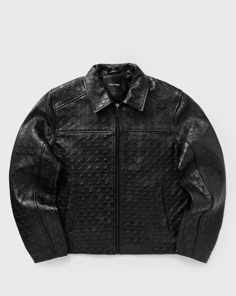 Daily Paper Silence monogram leather jacket men Bomber Jackets black in Größe:L von Daily Paper