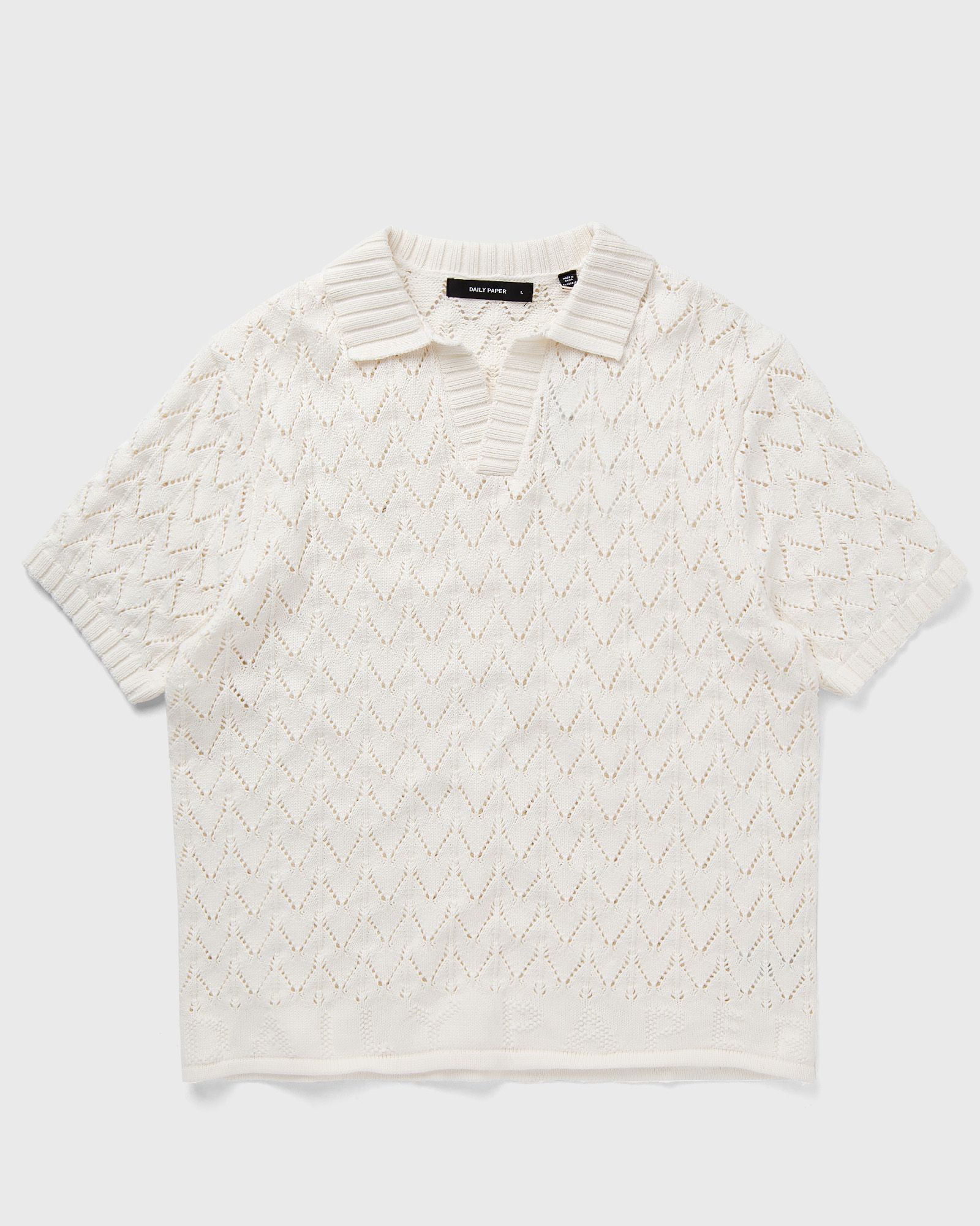 Daily Paper Yinka relaxed knit ss polo men Polos white in Größe:L von Daily Paper