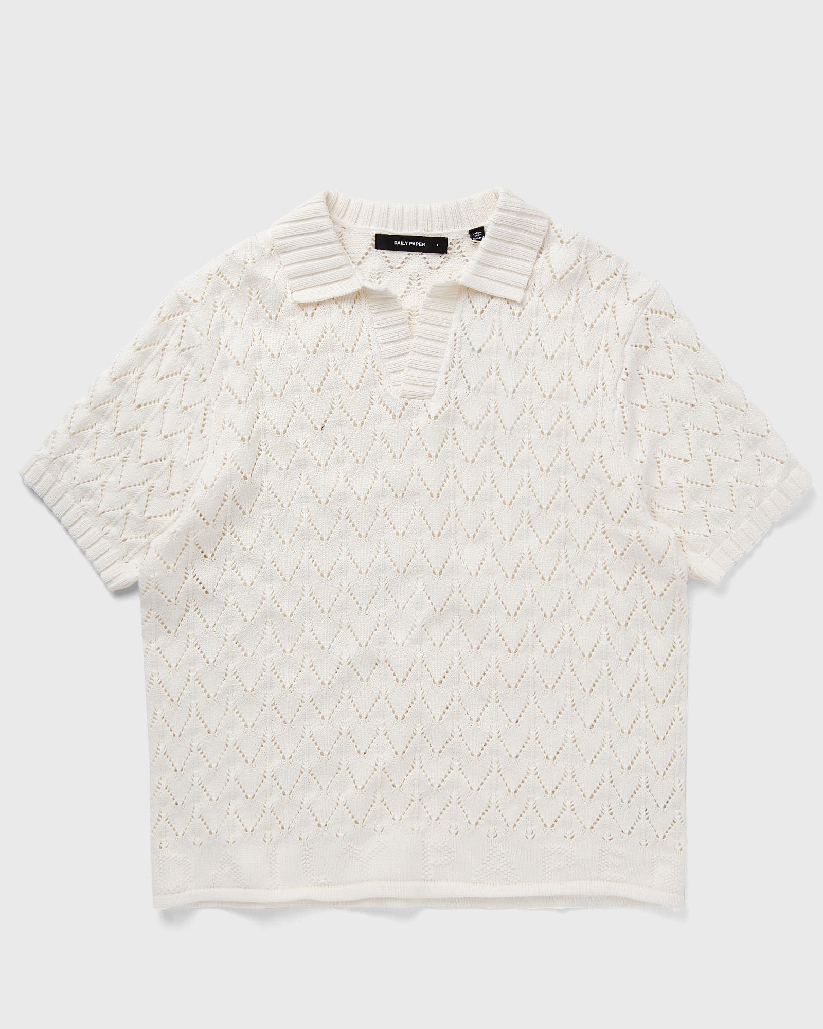 Daily Paper Yinka relaxed knit ss polo men Polos white in Größe:XL von Daily Paper
