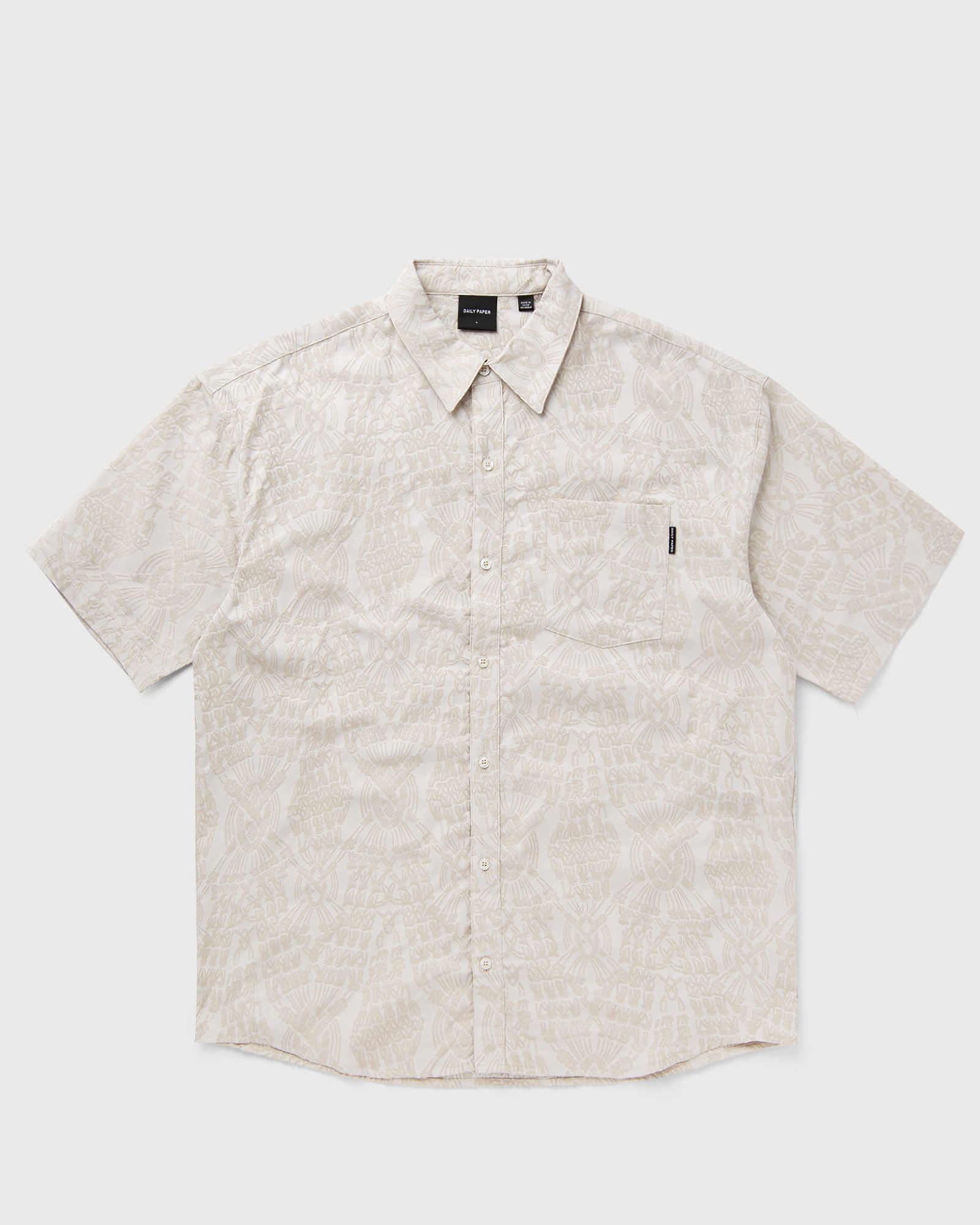 Daily Paper Zuri macrame jacquard relaxed ss shirt men Shortsleeves beige in Größe:L von Daily Paper