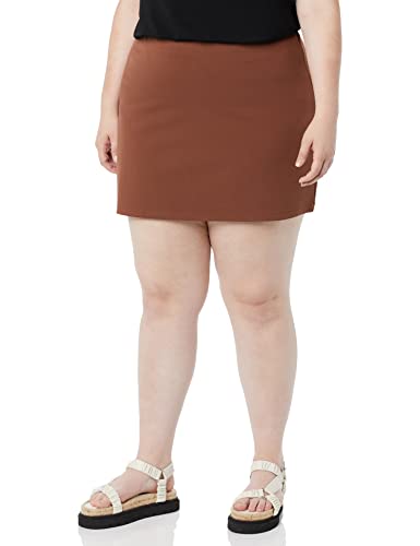 Amazon Essentials Damen Ausgestellter Minirock aus Romanit-Jersey (Früher Daily Ritual), Schokoladenbraun, XL von Amazon Essentials