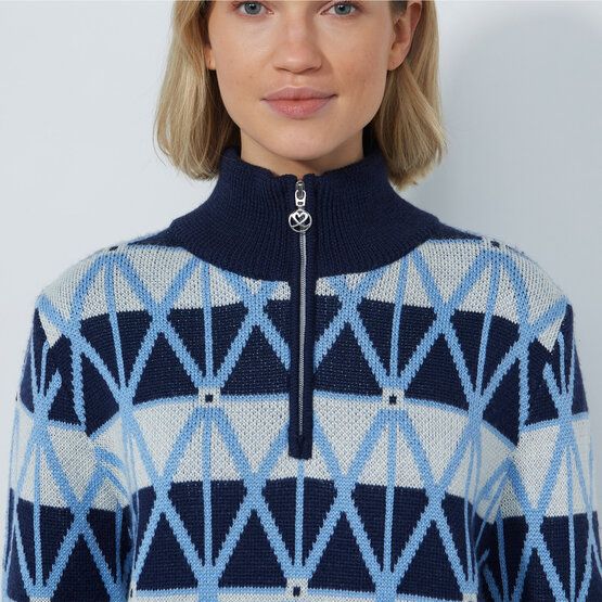 Daily Sports ARGYLE Half Neck Pullover Lining Windstopp Strick navy von Daily Sports