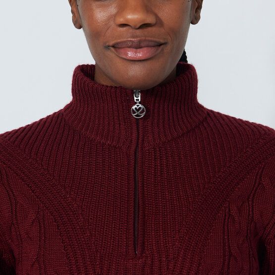 Daily Sports CABLE LS Pullover Lining Windstopp Strick bordeaux von Daily Sports