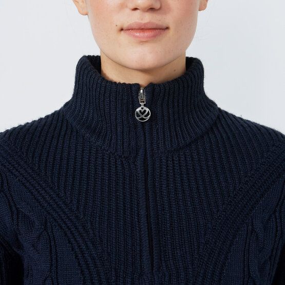 Daily Sports CABLE LS Pullover Lining Windstopp Strick navy von Daily Sports