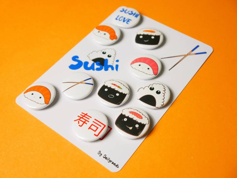 Sushi-Liebe | Button Set 25mm von DailyRoads
