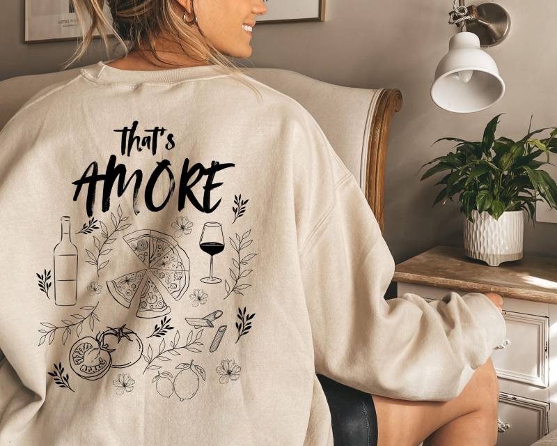 Amore Sweatshirt, Pullover Damen, Damen Sweater Oversized Sweatshirt Italien von DailyStreetStyle
