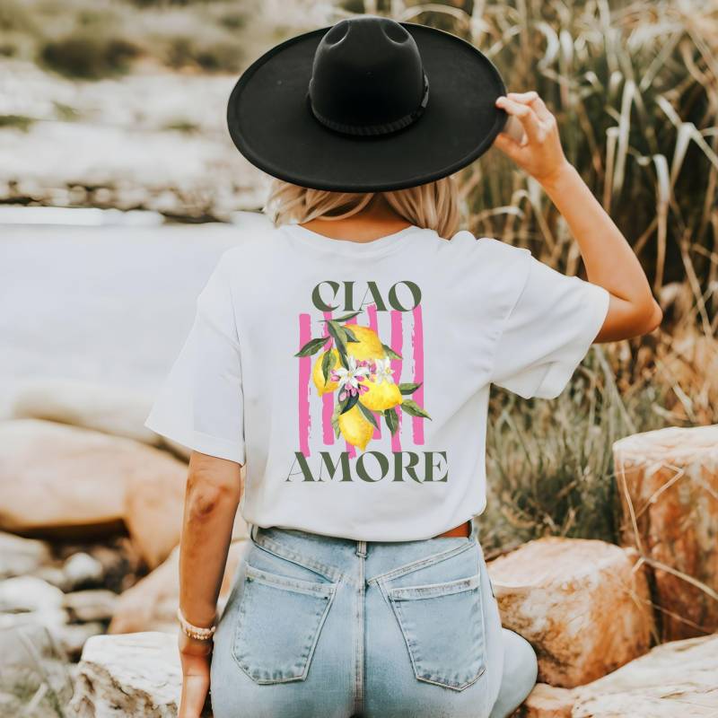 T-Shirt Sommer, Damen T-Shirt, Frauen Shirt, Oversize Damen, Geschenk Für Frauen, Ciao Amore Italien Zitrone von DailyStreetStyle