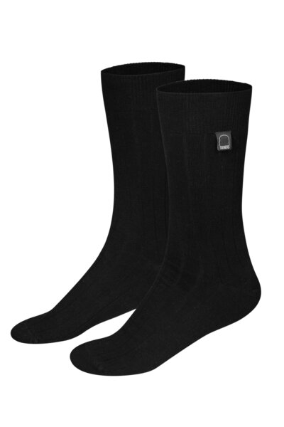 Dailybread Bio-Business-Socken gerippt, 2er Pack, schwarz von Dailybread