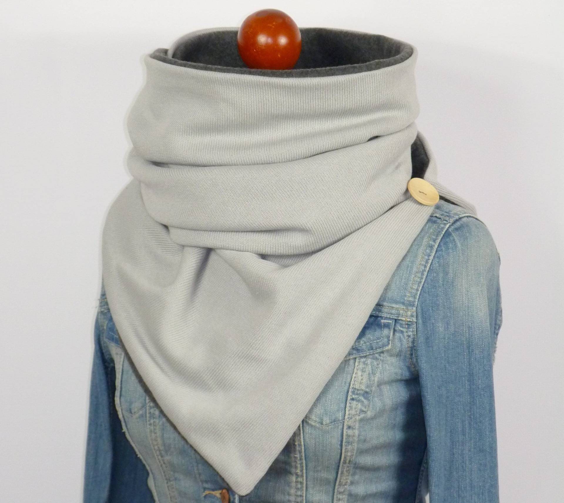 Wickelschal Dreieckstuch Knopfschal, Baumwolle & Fleece , Dreiecktuch, Tuch, Schal, Freundin Geschenk, Dreieckstuch, Damen von Dailylifewomen