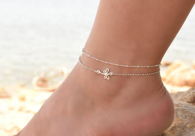 Libelle Fußkettchen, Knöchel Armbänder Für Frauen, Sterling Silber Boho Armband, Fußkettchen Strand Schmuck von DaintyJools