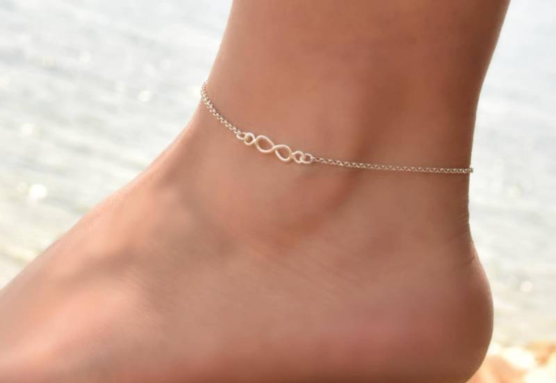 Silber Infinity Fußkettchen Für Frauen, Boho Silber, Sterling Knöchel Armband Zierliche Kette, Schmuck von DaintyJools