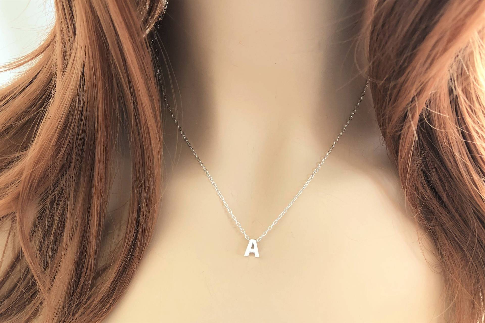 925 Sterling Silber Initial Halskette/Buchstabe Charm Anhänger Personalisiertes Geschenk Für Sie Großbuchstaben Alphabet Frau Freundin von DaintyTochs