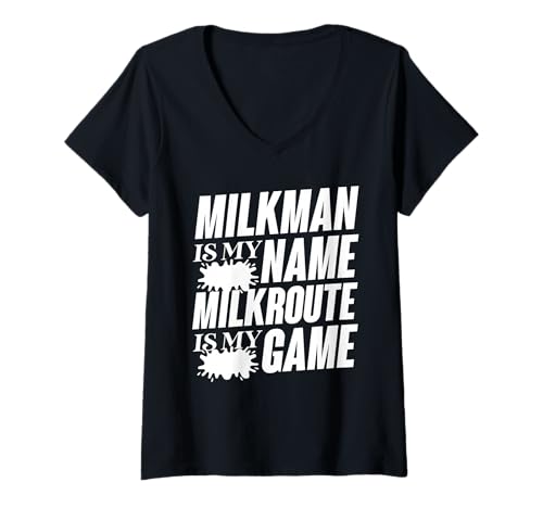Damen Milkman Pride Retro-Design T-Shirt mit V-Ausschnitt Damen Milkman Pride Retro-Design T-Shirt mit V-Ausschnitt von Dairy Enthusiast Apparel