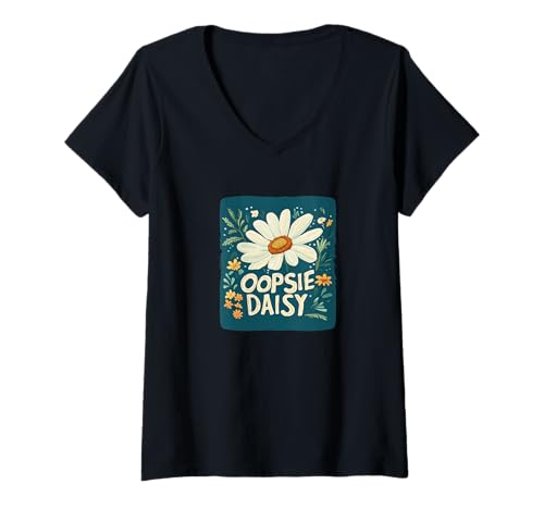 Damen Fröhliches Gänseblümchen und süße Rede T-Shirt mit V-Ausschnitt Damen Fröhliches Gänseblümchen und süße Rede T-Shirt mit V-Ausschnitt von Daisies Outfit