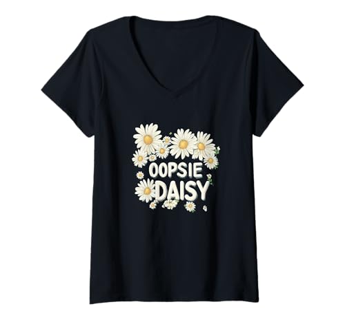 Damen Lustiges Gänseblümchen-Outfit T-Shirt mit V-Ausschnitt Damen Lustiges Gänseblümchen-Outfit T-Shirt mit V-Ausschnitt von Daisies Outfit