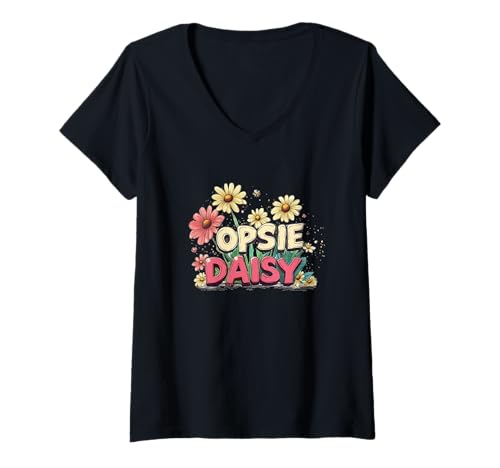 Damen Lustiges Opsie Gänseblümchen Kostüm für Gänseblümchen und Löwenzahn T-Shirt mit V-Ausschnitt Damen Lustiges Opsie Gänseblümchen Kostüm für Gänseblümchen und Löwenzahn T-Shirt mit V-Ausschnitt von Daisies Outfit