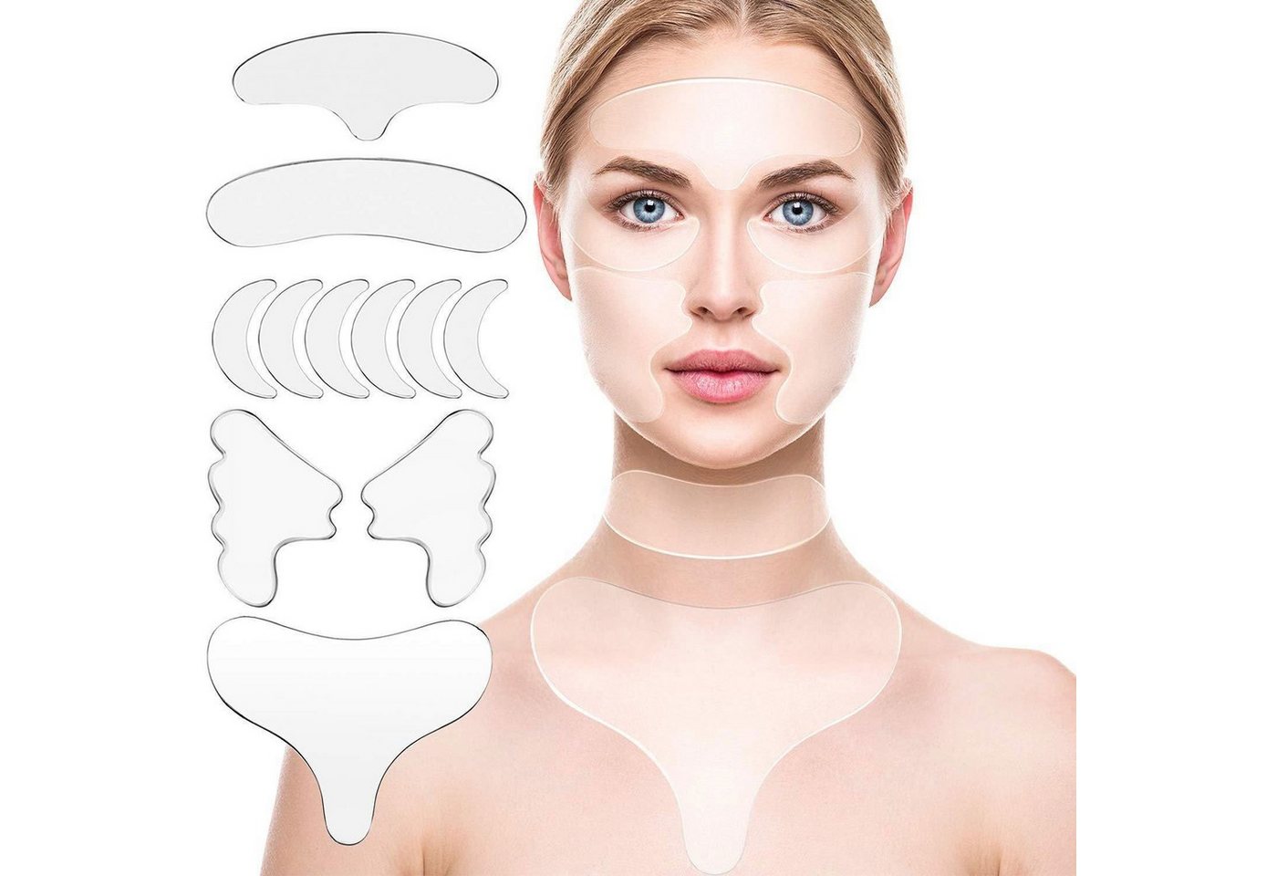 Daisred Kosmetikbehandlungsgerät 11 Stück Gesichtsfalten Entferner Streifen Anti Falten Pads, 11-tlg. von Daisred
