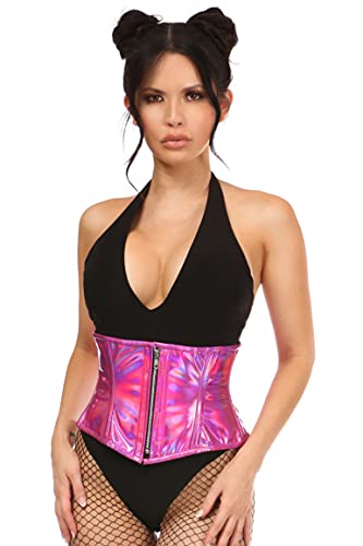 Daisy corsets Damen Fuchsia Holo Steel Boned Mini Cincher Korsett, Rose, Medium von Daisy Corsets