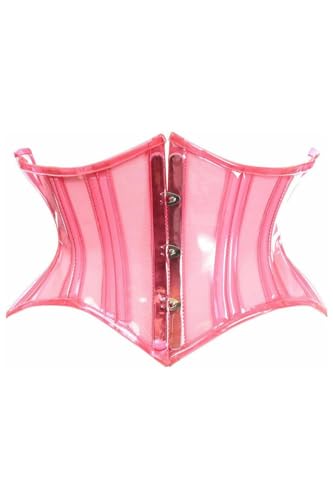 Daisy Corsets Damen Mini kurvigem Schnitt, durchsichtiges Pink Korsett, Small von Daisy Corsets