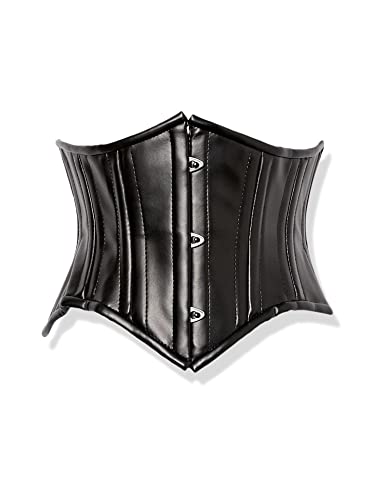 Daisy corsets Damen Obere Schublade, schwarzes Kunstleder, doppelter Stahlstäbchen, kurviger Schnitt Korsett, X-Large von Daisy Corsets