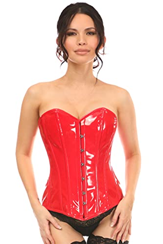 Daisy corsets Damen Red Patent PVC Vinyl Overbust Corset Korsett, rot, Large von Daisy Corsets