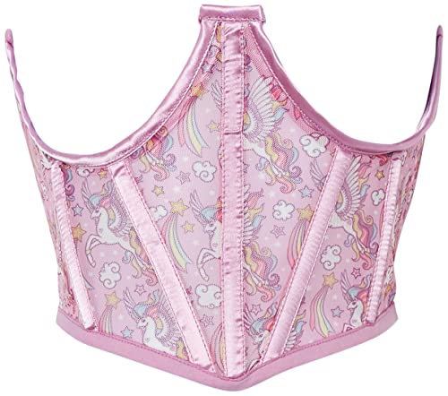 Daisy Corsets Damen Taillenmieder mit Einhorn-Aufdruck, Netzstoff, offene Körbchen Korsett, violett, Small von Daisy Corsets