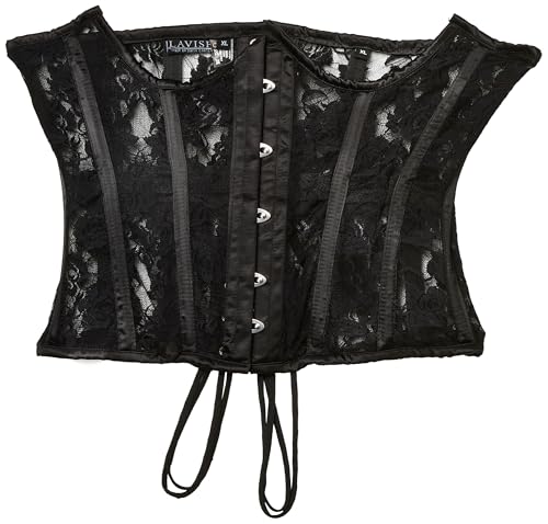 Daisy corsets Damen Black Sheer Lace Underwire Open Cup Underbust Corset Korsett, schwarz, X-Groß von Daisy Corsets