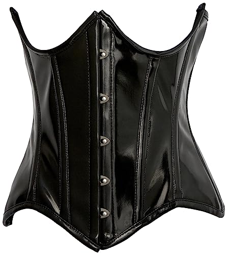 Daisy corsets Damen Daisy Corsage Top Schublade Schwarz Lackstahl Stäbchen Bügel Kurvig Schnitt Taillenmieder Korsett, Medium von Daisy Corsets